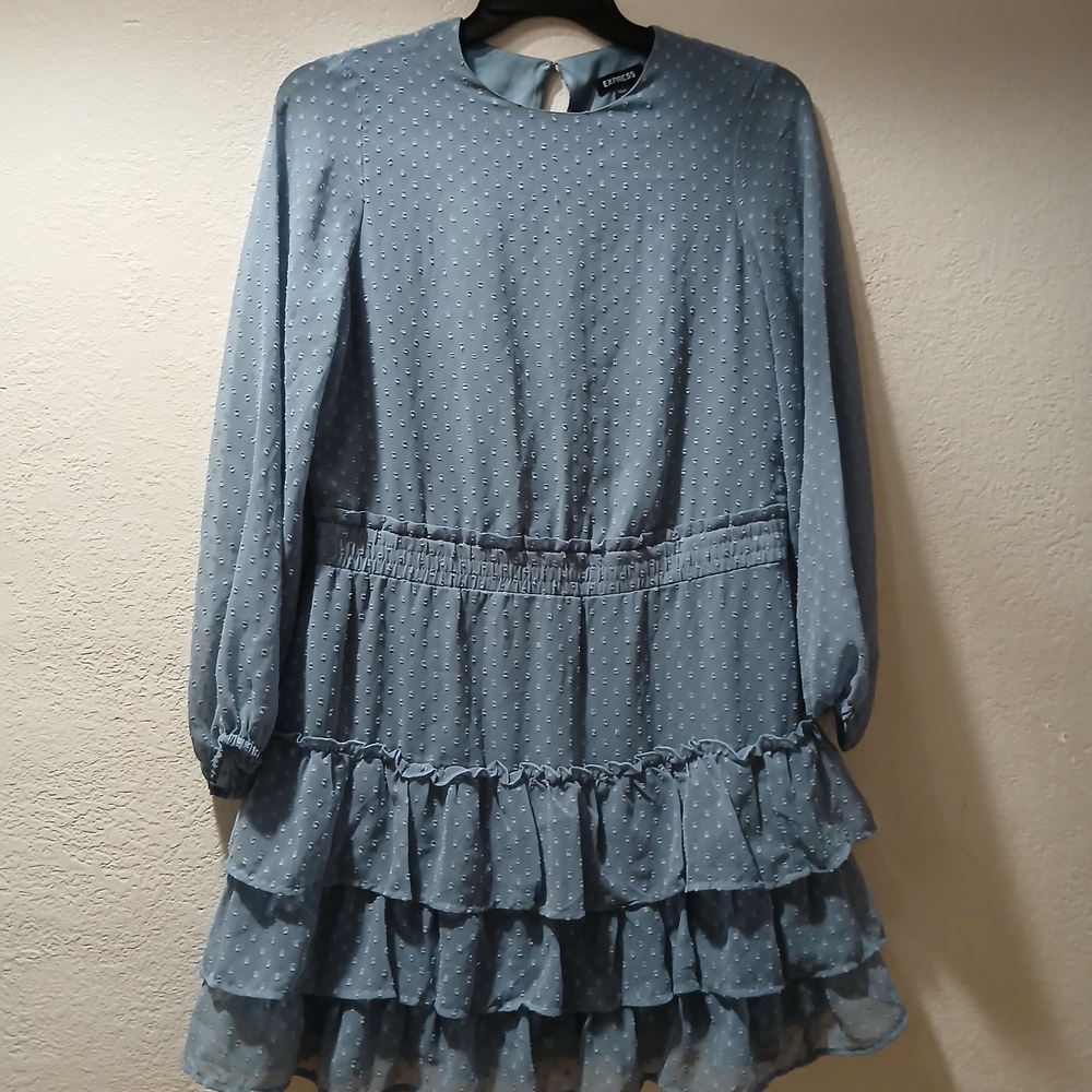 Express nwot  Light Blue Textured Dress